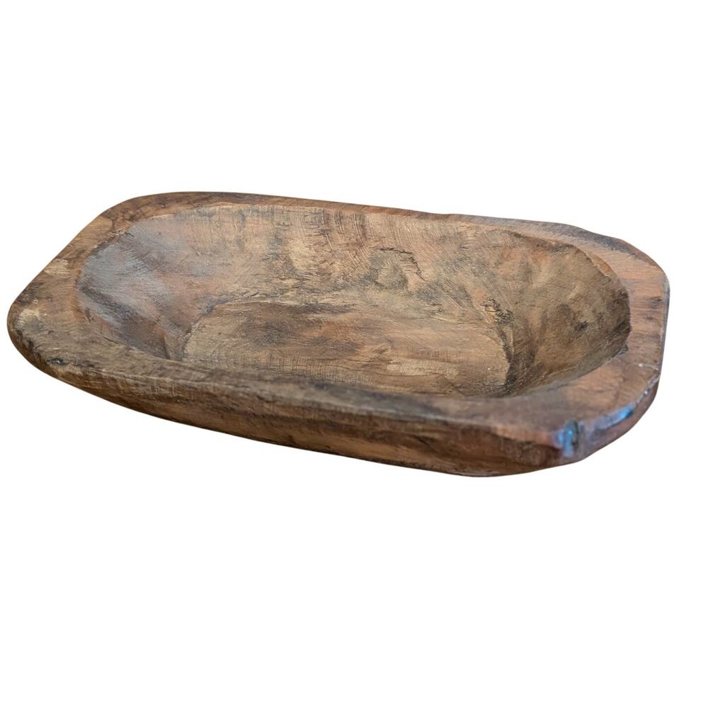 Vtg Wooden Hand Carved Dough Bowl -Home Decor